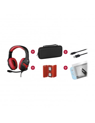 Konix Mythics Gamer Switch Pack Auriculares + Funda de Transporte + Protector Pantalla Vidrio Templa