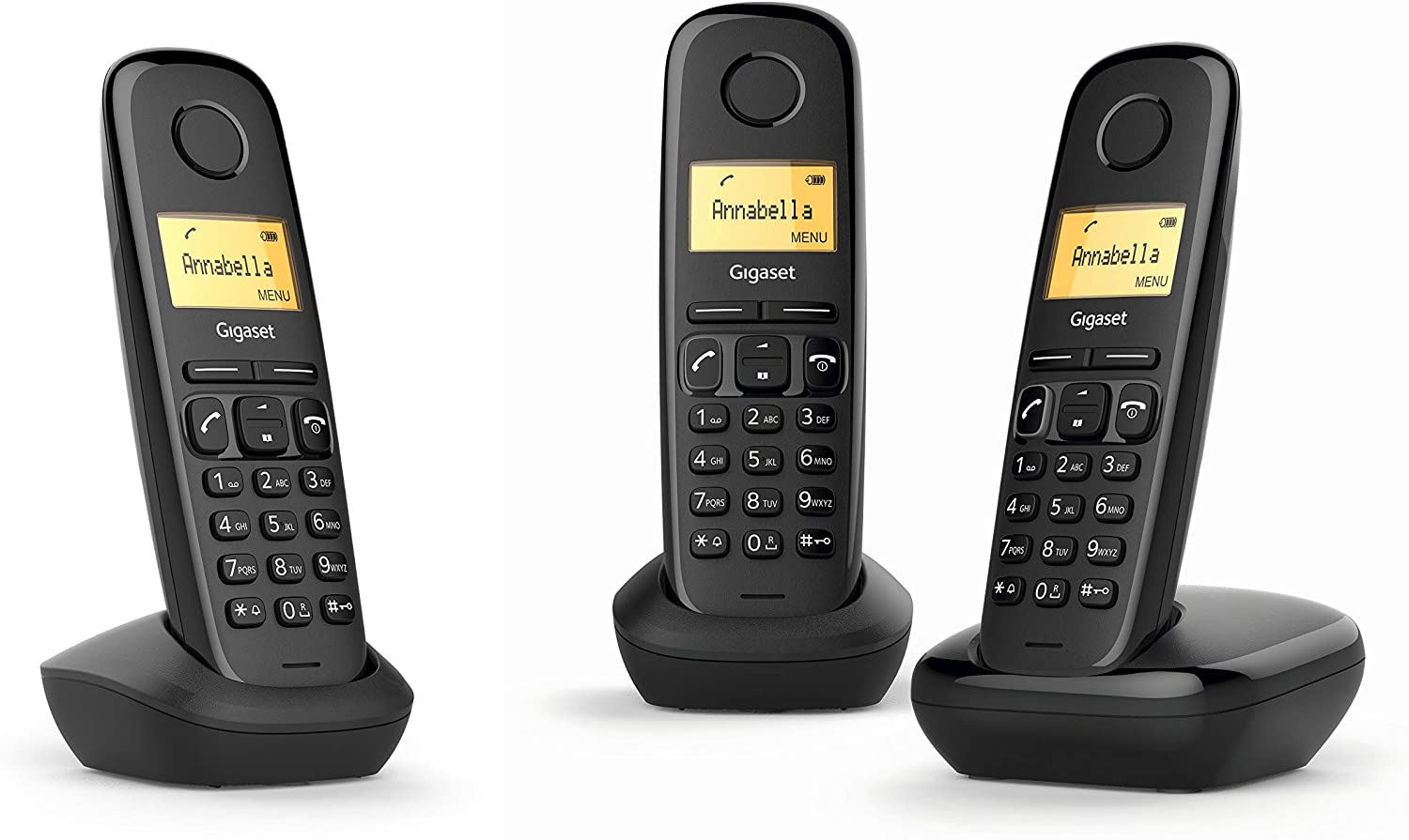 Gigaset A170 Trio Telefono Inalambrico Dect + 2 Supletorios - Identificador de Llamadas - Bloqueo de