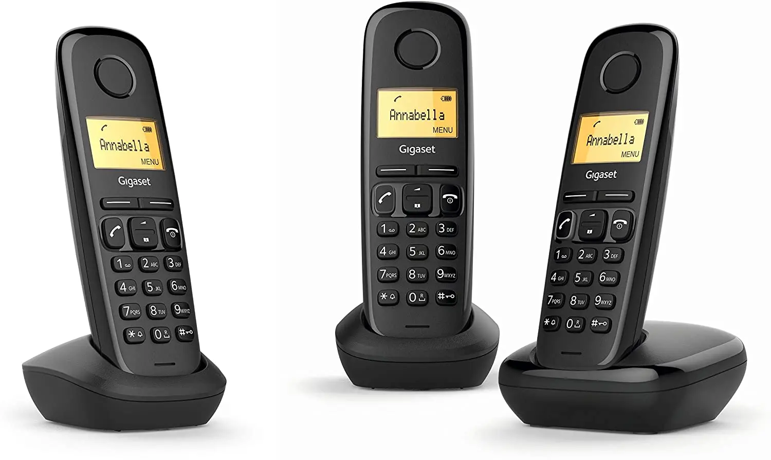 Gigaset A170 Trio Telefono Inalambrico Dect + 2 Supletorios - Identificador de Llamadas - Bloqueo de