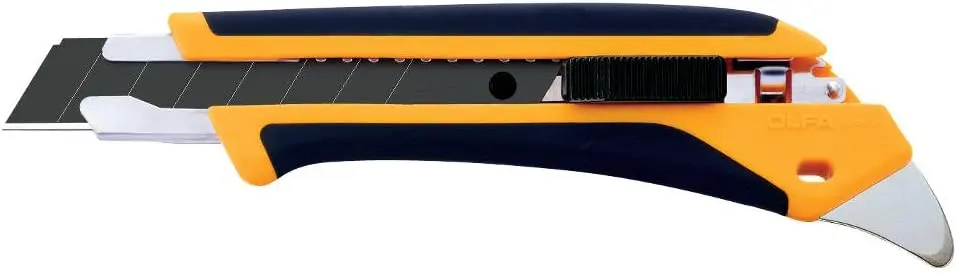Olfa L5-AL Cutter Grande con Agarre Antideslizante - Bloqueo Automatico - Pua de Metal Duro - Canal 