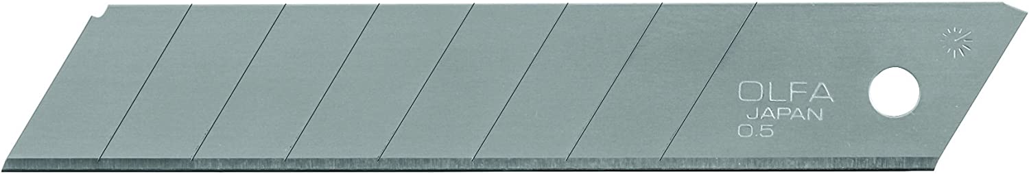 Olfa Pack de 10 Cuchillas de Respuesto para Cutters Olfa - 8 Segmentos - Ancho 18mm