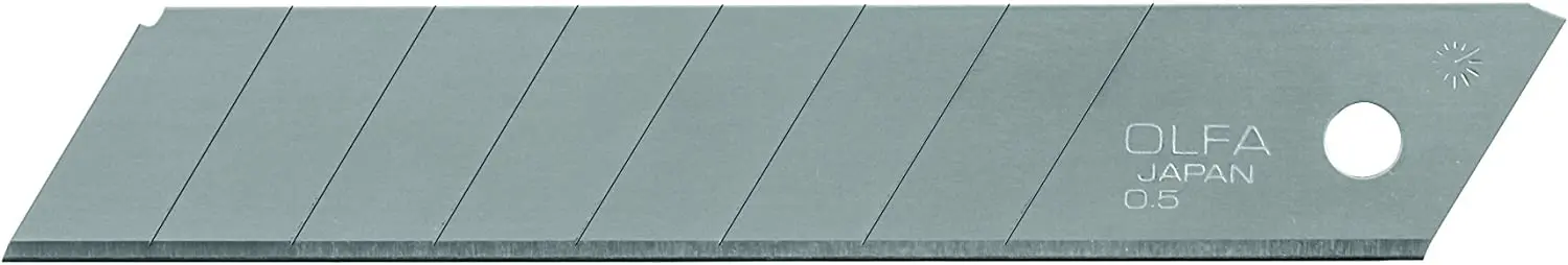 Olfa Pack de 10 Cuchillas de Respuesto para Cutters Olfa - 8 Segmentos - Ancho 18mm