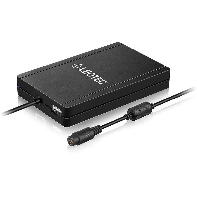 Leotec Cargador Universal Automatico Slim para Portatil Notebook 90W + Hub USB - 12 Conectores Difer