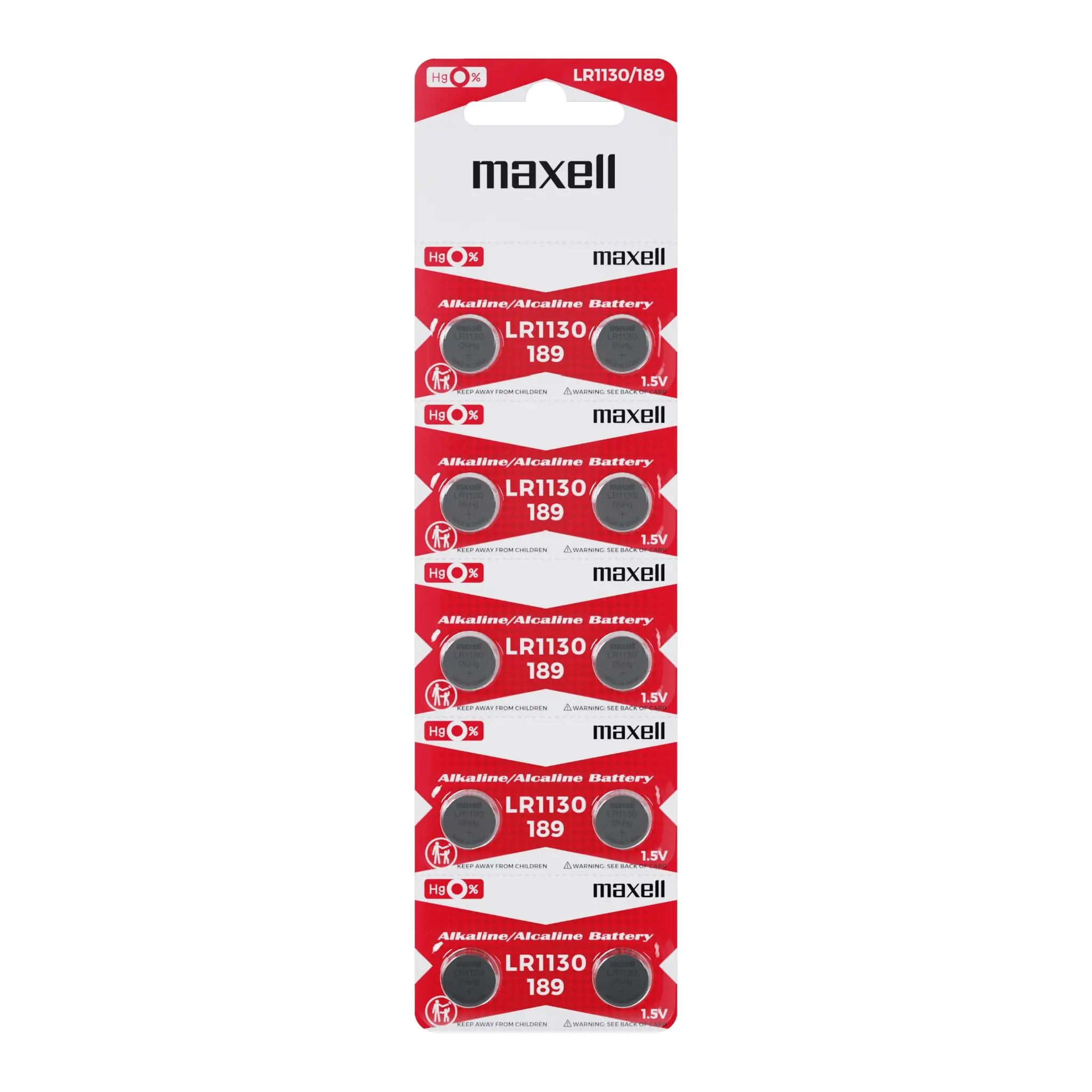 Maxell Pack de 10 Pilas Alcalinas de Boton LR1130 1.5V