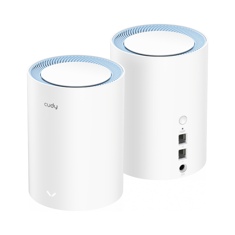 Cudy M1200 Pack de 2 Sistemas WiFi Mesh AC1200 Dual Band - 867Mbps en 5GHz, 300Mbps en 2,4GHz - 1x P