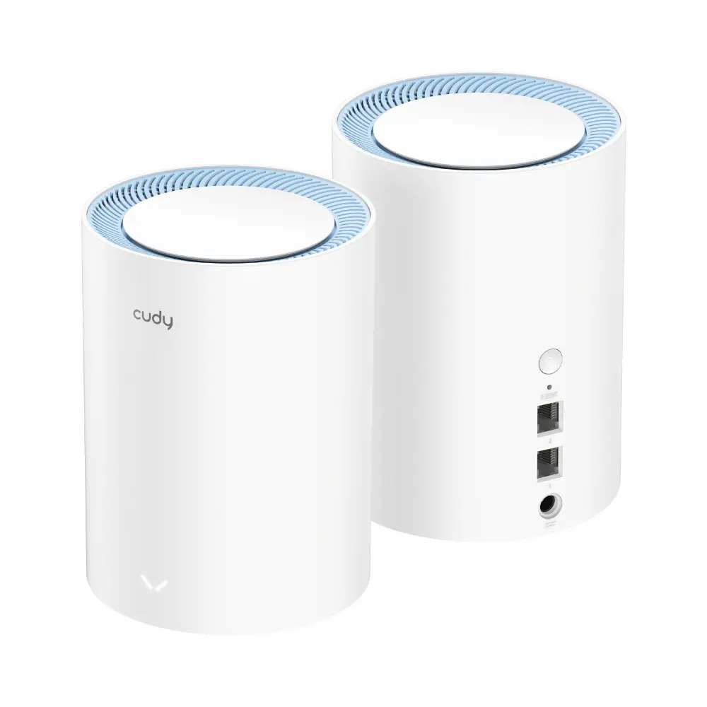 Cudy M1200 Pack de 2 Sistemas WiFi Mesh AC1200 Dual Band - 867Mbps en 5GHz, 300Mbps en 2,4GHz - 1x P