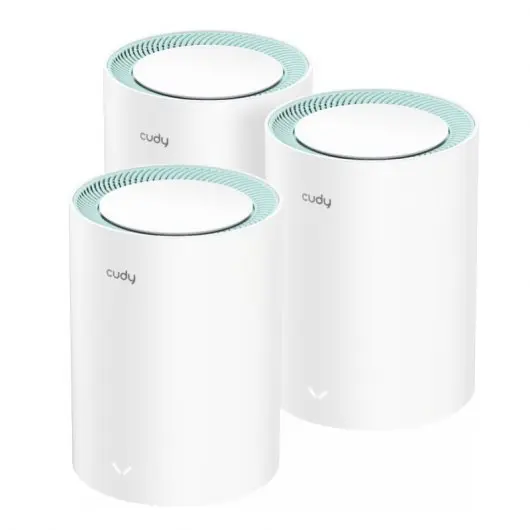 Cudy M1300 Pack de 3 Sistemas WiFi Mesh AC1200 Dual Band - 867Mbps en 5GHz, 300Mbps en 2,4GHz - 1x P