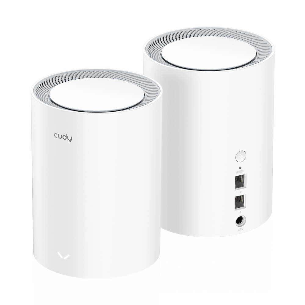 Cudy M1800 Pack de 2 Sistemas WiFi 6 Mesh AX1800 Dual Band - 1201Mbps en 5GHz, 574Mbps en 2,4GHz - 1