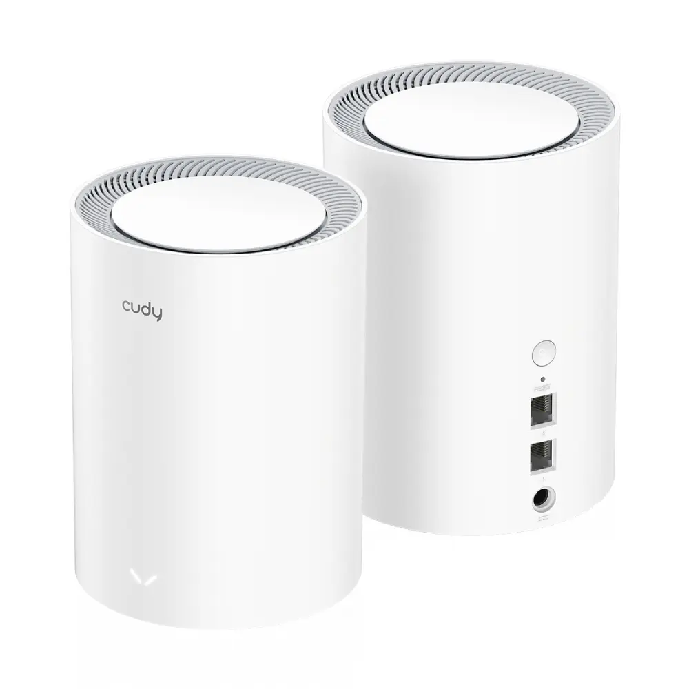 Cudy M1800 Pack de 2 Sistemas WiFi 6 Mesh AX1800 Dual Band - 1201Mbps en 5GHz, 574Mbps en 2,4GHz - 1