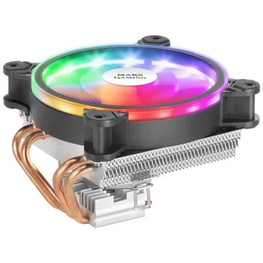 Mars Gaming Ventilador CPU 120mm con Disipador 4 Heatpipes- Iluminacion ARGB - Velocidad Max. 2200rp