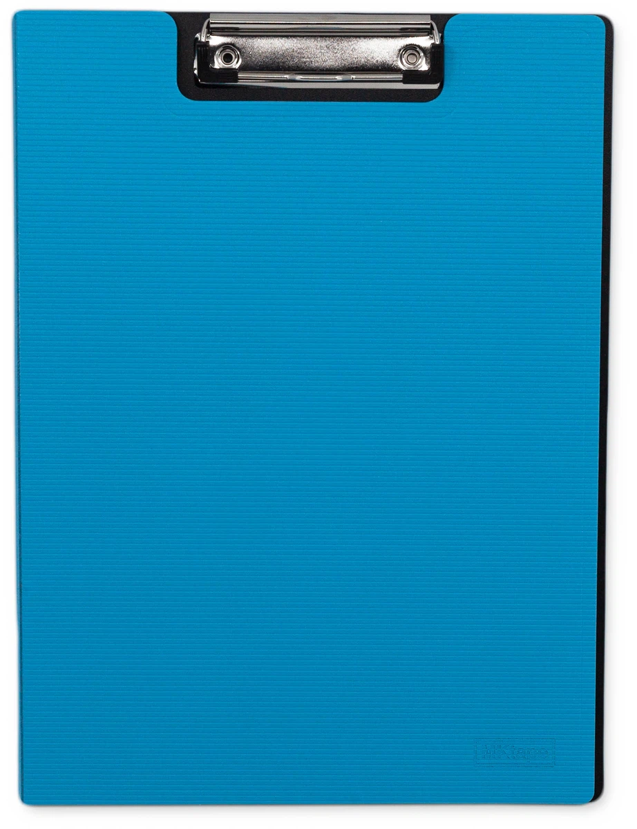 MKtape Carpeta de Plastico con Clip Superior y Tapa - Tamao A4 - Color Azul