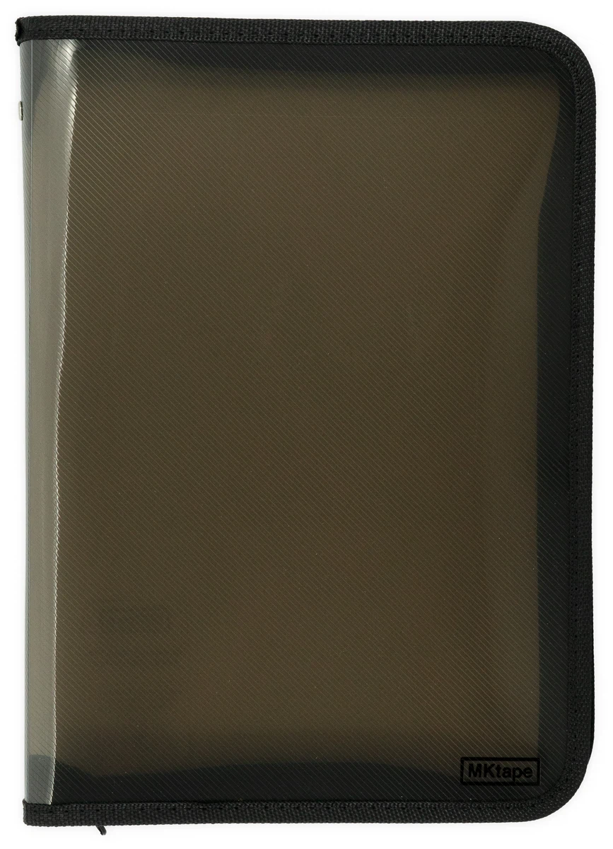 MKtape Carpeta de Plastico con Cremallera - Tamao Folio - Color Negro