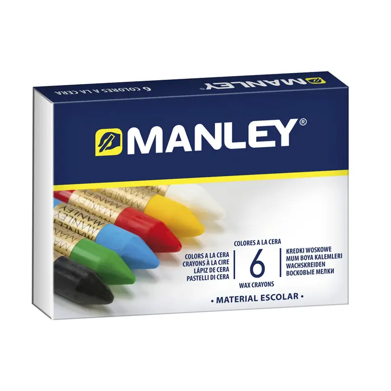 Manley Pack de 6 Ceras Blandas de Trazo Suave - Ideal para Tecnicas y Aplicaciones Variadas - Amplia