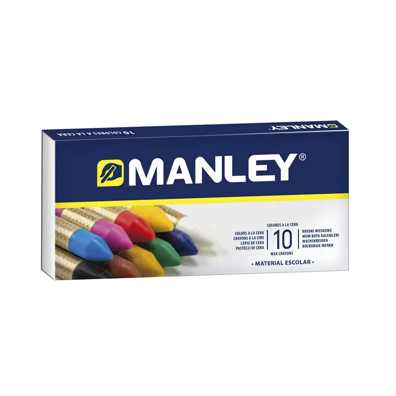 Manley Pack de 10 Ceras Blandas de Trazo Suave - Ideal para Gran Variedad de Tecnicas y Aplicaciones