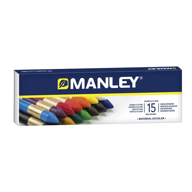 Manley Pack de 15 Ceras Blandas de Trazo Suave - Ideal para Gran Variedad de Tecnicas y Aplicaciones