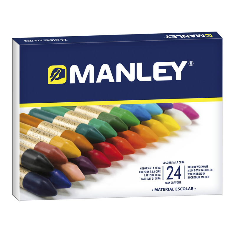 Manley Pack de 24 Ceras Blandas de Trazo Suave - Ideal para Gran Variedad de Tecnicas y Aplicaciones