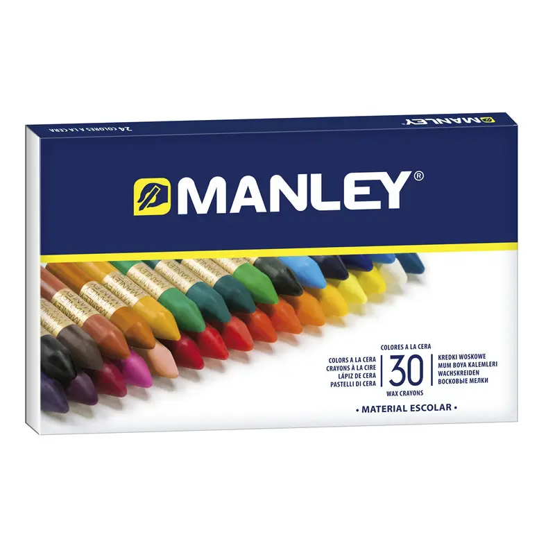 Manley Pack de 30 Ceras Blandas de Trazo Suave - Ideal para Tecnicas y Aplicaciones Variadas - Ampli