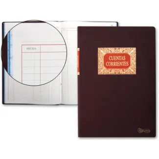 Miquel Rius Libro de Cuentas Corrientes - Tama�o Folio Natural - 100 Hojas - Forrado en Tela - Detal