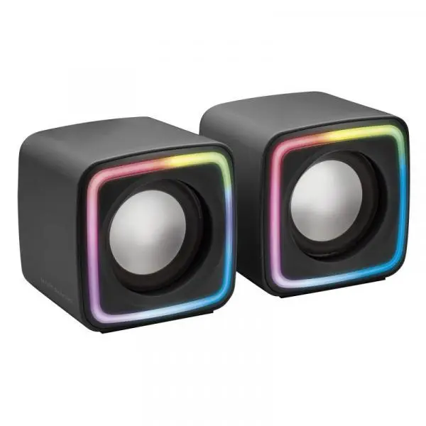 Mars Gaming MSCUBE Altavoces 8W - Iluminacion RGB - Sonido DSP - USB, Entrada Jack 3.5mm - Compactos