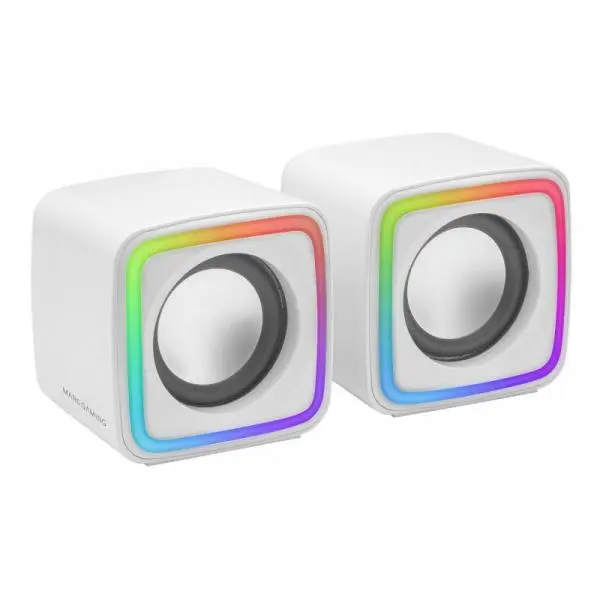 Mars Gaming MSCUBE Altavoces 8W - Iluminacion RGB - Sonido DSP - USB, Entrada Jack 3.5mm - Compactos