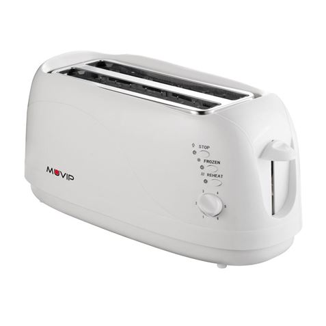 Muvip Tostadora de Pan 1300W - Capacidad para 4 Rebanadas - 6 Niveles de Tostado - Funcion Calentar,