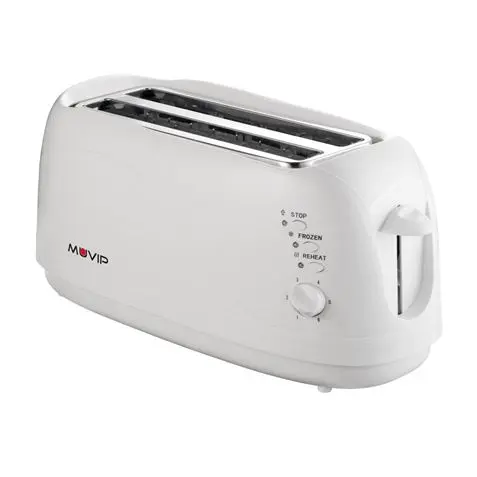 Muvip Tostadora de Pan 1300W - Capacidad para 4 Rebanadas - 6 Niveles de Tostado - Funcion Calentar,