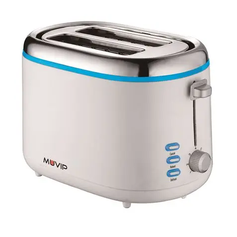 Muvip Design Tostadora de Pan 850W - Capacidad para 2 Rebanadas - 7 Niveles de Tostado - Funcion Cal