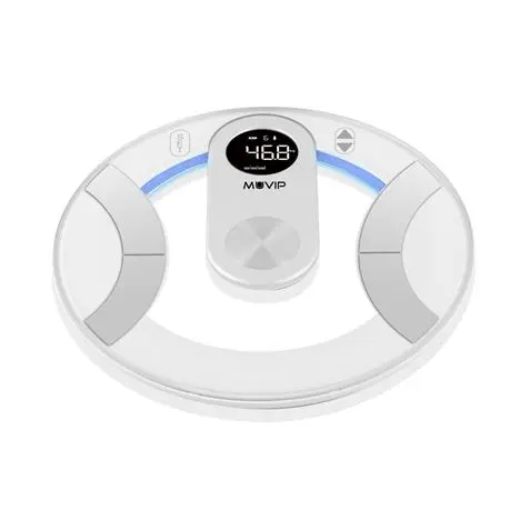 Muvip Round Design Bascula de Ba�o Digital - Pantalla LCD - Plataforma de Cristal - Peso Max. 180kg 