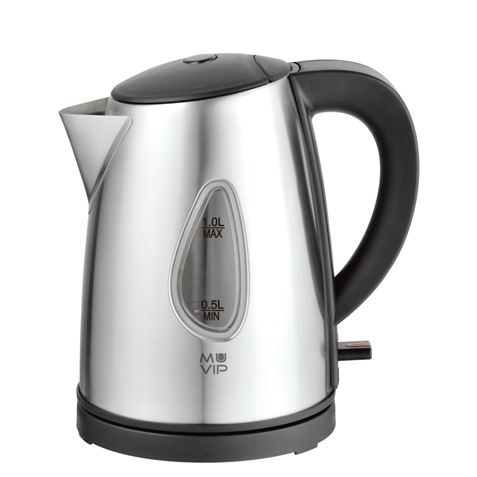 Muvip Hervidor de Agua Electrico 2200W - Capacidad 1L - Cuerpo de Acero Inoxidable - Indicador de Ni
