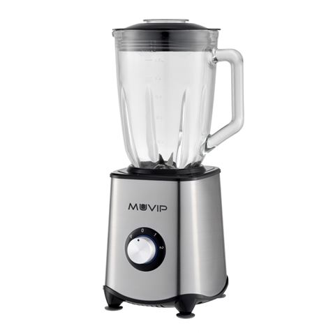 Muvip Batidora de Vaso 1300W 1.5L - 2 Velocidades - Cuerpo y Chuchillas de Acero Inoxidable - Funcio