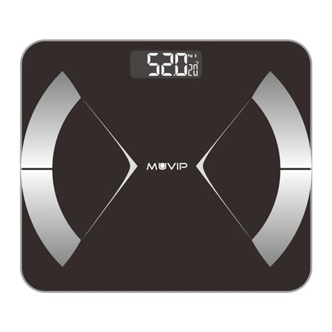 Muvip Body Muscle Bascula de Ba�o Digital Bluetooth - Pantalla LCD - Plataforma de Cristal Templado 