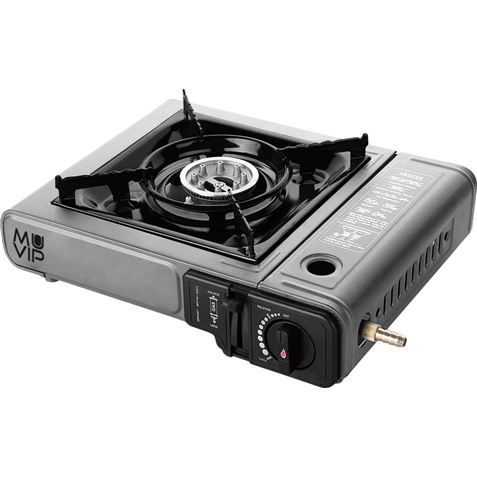 Muvip Cocina de Gas Portatil 1 Fuego con Adaptador de Botella Externa - Encendido Automatico - Quema