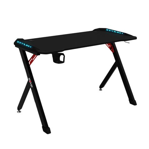 Muvip PRO1200 Mesa Gaming Fibra de Carbono con Luz RGB - Solida - Gran Superficie - Portavasos - Gan