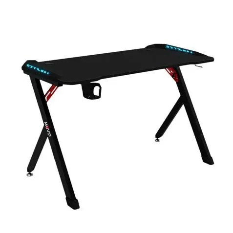 Muvip PRO1200 Mesa Gaming Fibra de Carbono con Luz RGB - Solida - Gran Superficie - Portavasos - Gan