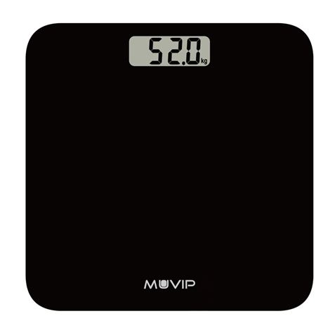 Muvip Bascula Digital de Ba�o - Capacidad 180Kg - Sensores Alta Precision - Color Negro