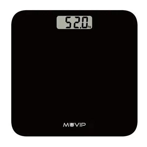 Muvip Bascula Digital de Ba�o - Capacidad 180Kg - Sensores Alta Precision - Color Negro