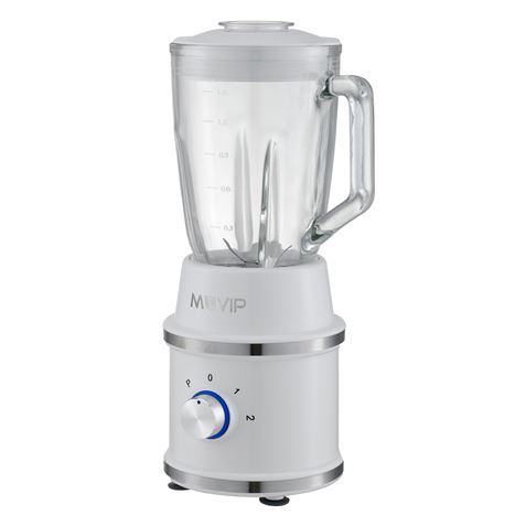 Muvip Desing White Batidora de Vaso 1300W 1.5L - 2 Velocidades - Chuchillas de Acero Inoxidable - Fu