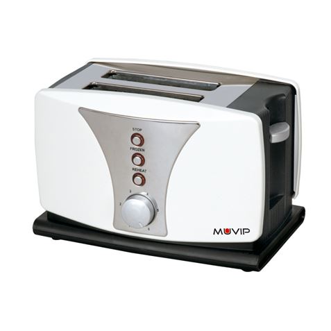 Muvip Top Design Tostadora de Pan 800W - Capacidad para 2 Rebanadas - 6 Niveles de Tostado - Funcion