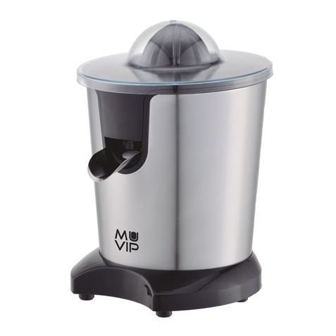 Muvip Exprimidor Electrico Inox 600W - Cuerpo y Filtro de Acero Inoxidable - Sistema Antigoteo - 2 T