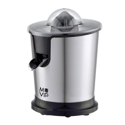 Muvip Exprimidor Electrico Inox 300W - Cuerpo y Filtro de Acero Inoxidable - Sistema Antigoteo - 2 T