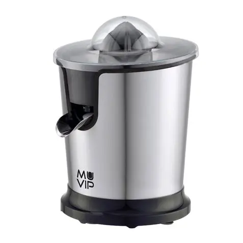 Muvip Exprimidor Electrico Inox 300W - Cuerpo y Filtro de Acero Inoxidable - Sistema Antigoteo - 2 T
