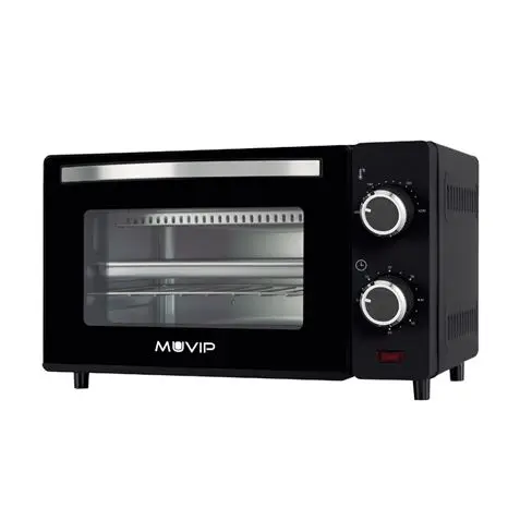 Muvip Horno de Sobremesa 650W 10L - Regulador de Temperatura 100� - 230� - Puerta de Cristal Templad