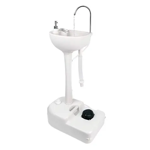 Muvip Lavabo Portatil con Deposito de 17L - Deposito de Jabon 3L - Bomba de Pie con Fuelle - Incorpo