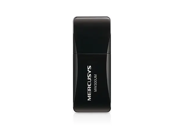 Mercusys N300 Mini Adaptador Inalambrico USB 2.0 - Hasta 300Mbps - Color Negro