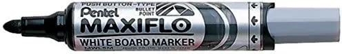 Pentel Maxiflo Rotulador para Pizarra Blanca - Regulacion del Flujo de Tinta - Punta Redonda - Ancho