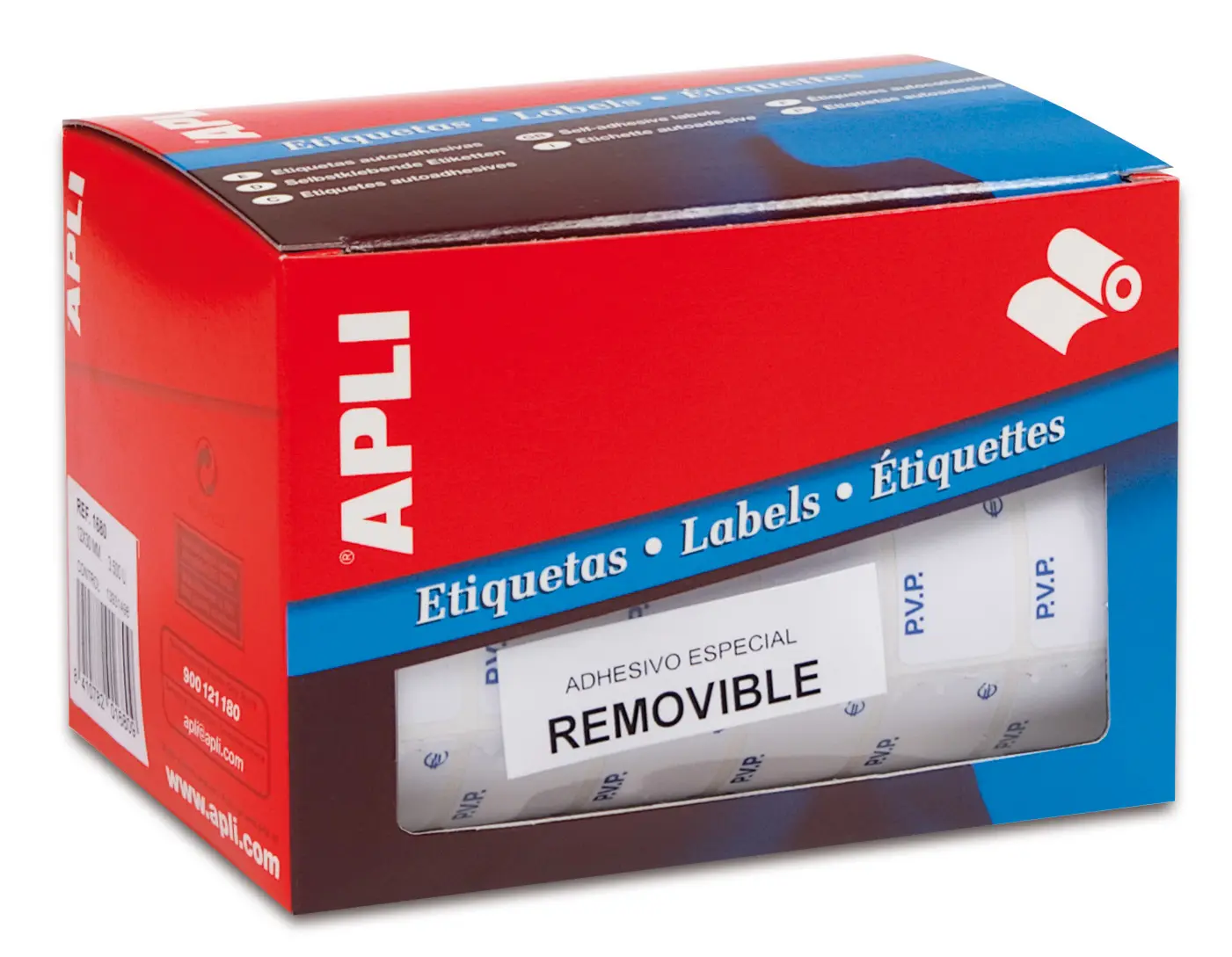 Apli Rollo Etiquetas PVP Blancas Removibles 16.0 x 22.0mm