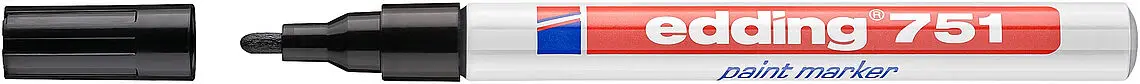 Edding 751 Rotulador Permanente - Punta Redonda - Trazo entre 1 y 2 mm. - Tinta Opaca - Secado Rapid
