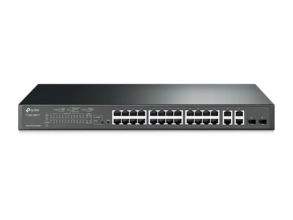 TP-Link JetStream Switch Smart PoE+ - 24 Puertos 10/100Mbps y 4 Puertos Gigabit