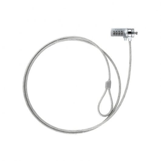 Tooq Cable de Seguridad Universal con Combinacion para Portatiles - Bloqueo de 4 Digitos - Acero 4.5