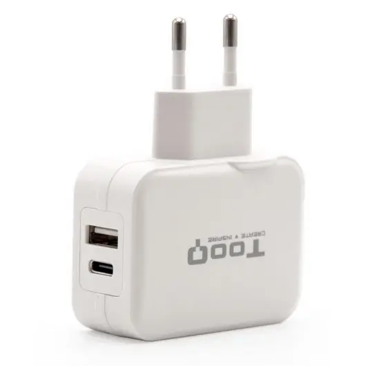 Tooq Cargador de Pared USB 2.0, USB-C - Color Blanco